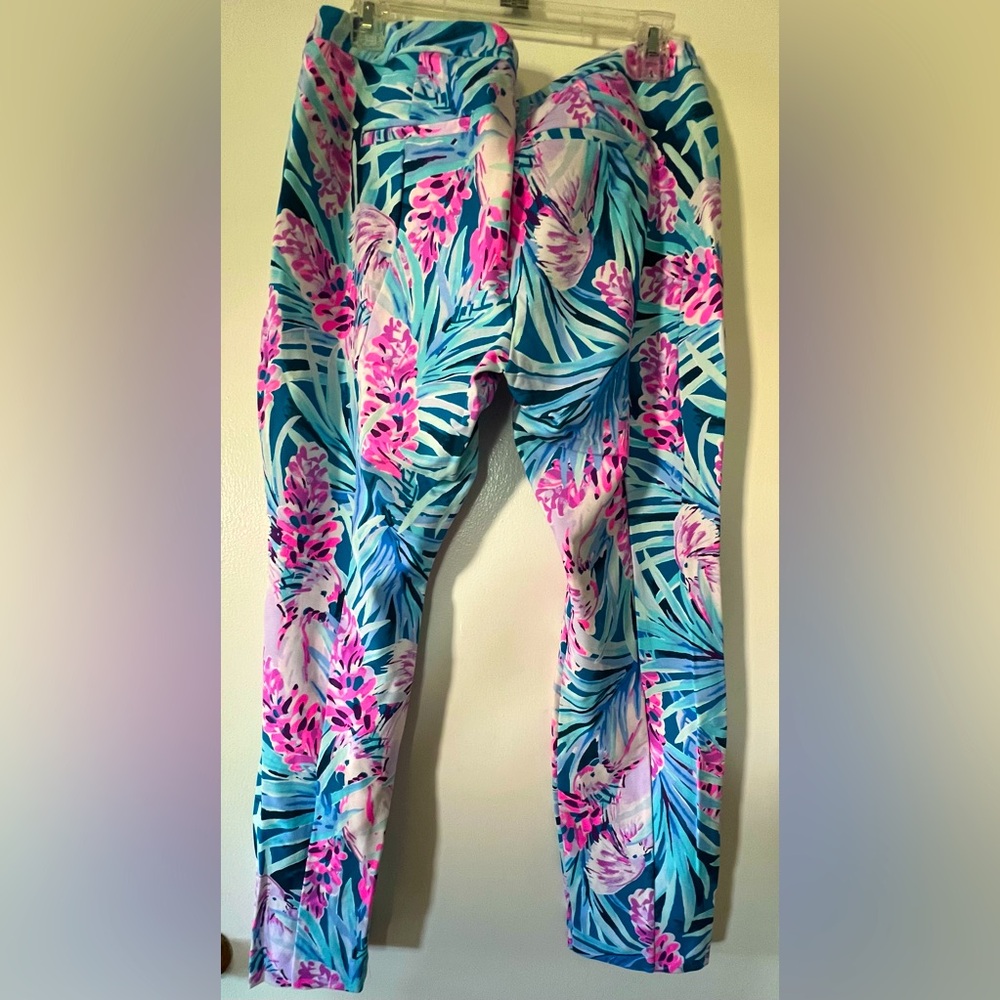 EUC Lilly Pulitzer Kelly Knit Skinny Pants - Blue Tweethearts - 14 - Picture 2 of 3